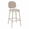 Barová židle Camili béžová s opěrkou 75 cm sametová moderní do kuchyně a k ostrůvku Atmosphera