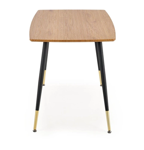 Jídelní stůl Riptos 120x70 cm moderní dub zlatý černé nohy Intesi