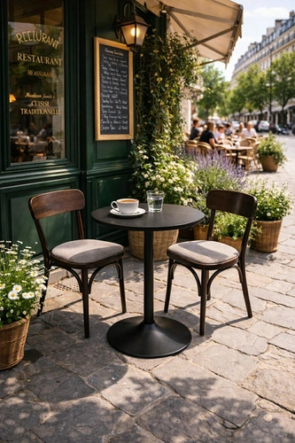 Kulatý jídelní stůl Hvar 60 cm černý moderní do obýváku a kavárny