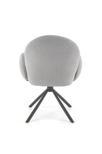 Otočená čalouněná židle Paulett Intesi s područkami šedá do obýváku a jídelny