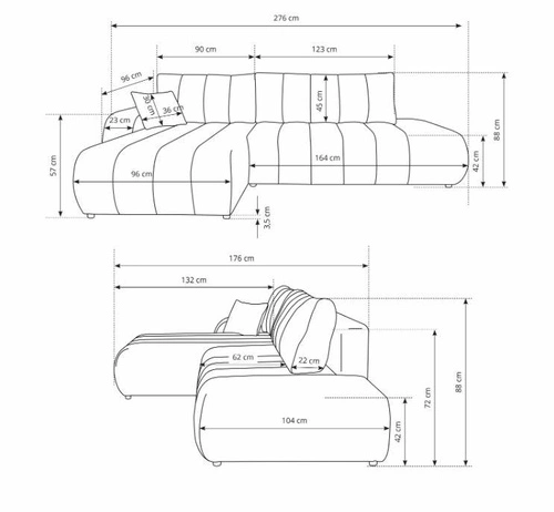 Rohová rozkládací sedačka Hobro pravá zelená moderní do obýváku s úložným prostorem