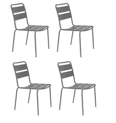 Sada 4 šedých židlí Barco