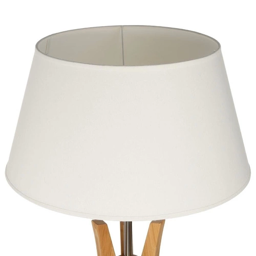 Stojací lampa Kalo bambusový trojnožka s poličkou, skandinávská lampa do obýváku