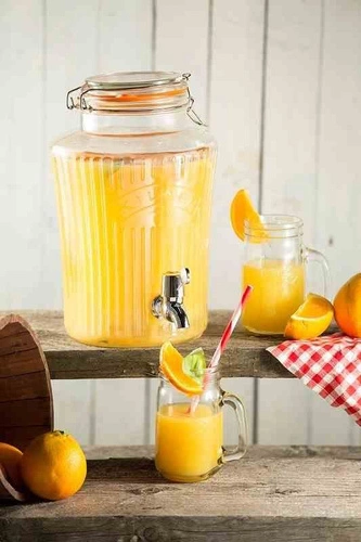 Skleněný nápojový dávkovač s kohoutkem 5l Vintage KILNER na limonádu a zahradní párty