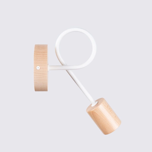 Moderní bílá dřevěná nástěnná lampa do obýváku a ložnice EMBER Sollux Lighting