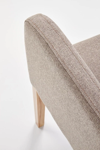 Čalouněná jídelní židle s područkami Filem béžová, skandinávský styl, bukové dřevo Intesi