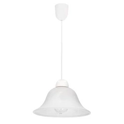 Závěsné svítidlo LENIS bílé sklo do obýváku a jídelny klasické 25 cm CANDELLUX