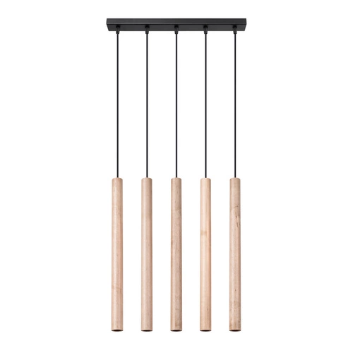 Dřevěná závěsná lampa PASTELO 5L