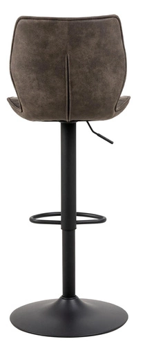 Čalouněný barový stolička Naomi Actona antracitová s opěrkou, výškově nastavitelná, otočná do kuchyně