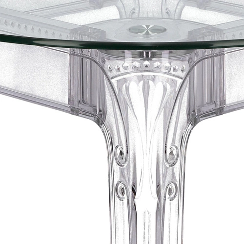 Kulatý skleněný stůl Ghost 80 cm transparentní glamour do jídelny a obývacího pokoje Intesi