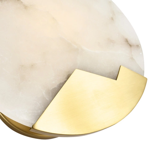 Nástěnné svítidlo MARMO bílý mramor a zlatá mosaz 20 cm moderní do obývacího pokoje