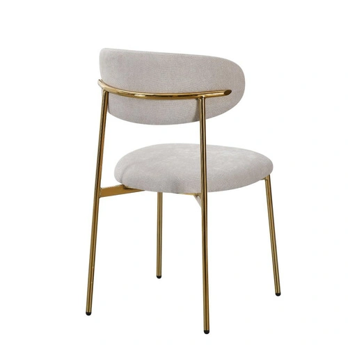 Židle Nola béžová sametová na zlatých nohách do jídelny a obýváku