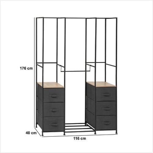 Tissa kovová šatní skříň se 6 zásuvkami do studentského pokoje