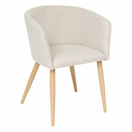 Čalouněná jídelní židle Marlo Atmosphera béžová s područkami ve skandinávském stylu do jídelny a obýváku