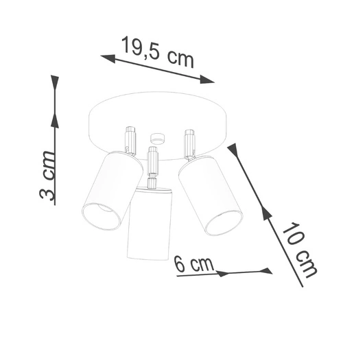 Stropní svítidlo WINX 3P černá měď moderní ocelové do obýváku a ložnice SOLLUX