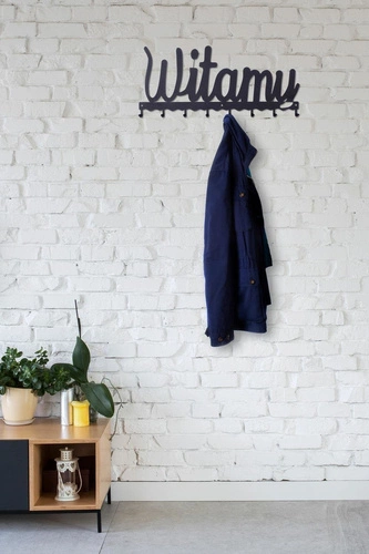 Nástěnný věšák do předsíně Intesi Witamy černý moderní kovový 8 háčků