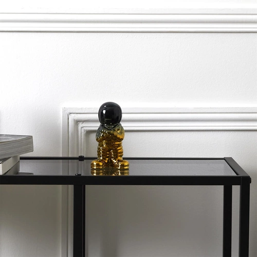 Keramická dekorativní figurka astronaut černý Intesi moderní do obývacího pokoje nebo jako dárek