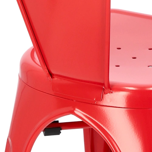 Kovová židle Paris Arms červená inspirovaná Tolixem s područkami do jídelny a kuchyně