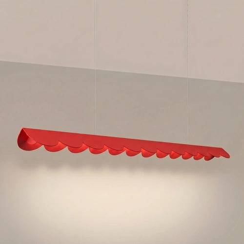 Závěsné LED svítidlo BISCUIT červené nastavitelné nad ostrůvek 131 cm