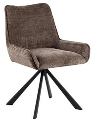 Otočená jídelní židle s područkami Eddie Actona, čalouněná, béžová, skandinávský styl