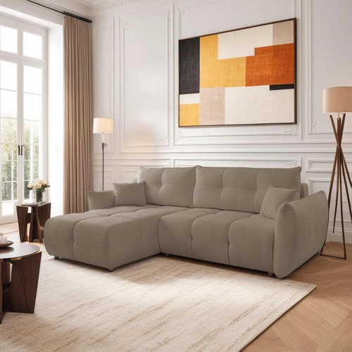 Rohová sedačka Bode rozkládací vlevo hnědý Sicuro 45