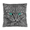 Dekorační polštář Mouton s potiskem kočky sametový antialergenní do obýváku šedý