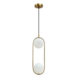 Závěsná lampa Cordel kartáčované zlato 2x28W G9 difuzor bílý
