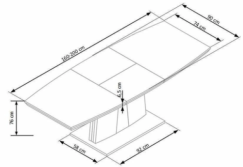 Rozkládací jídelní stůl Lessie dub sonoma moderní skandinávský 160 cm Intesi