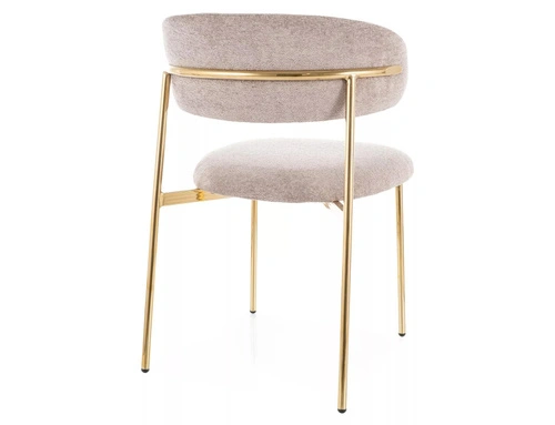 Židle Pasco Slim Intesi čalouněná béžová se zlatými nohami do jídelny