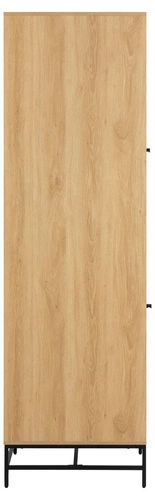 Úzká šatní skříň Albany s lamelami, přírodní dub, moderní do ložnice nebo šatny