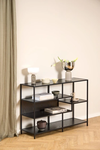 Kovová loftová knihovna Seaford V Actona 114 cm černá