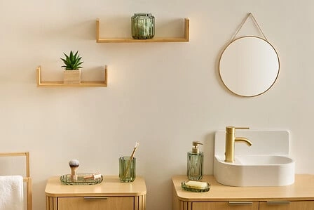 Skleněná mýdlenka Florea zelená kulatá moderní do koupelny 5five simply smart