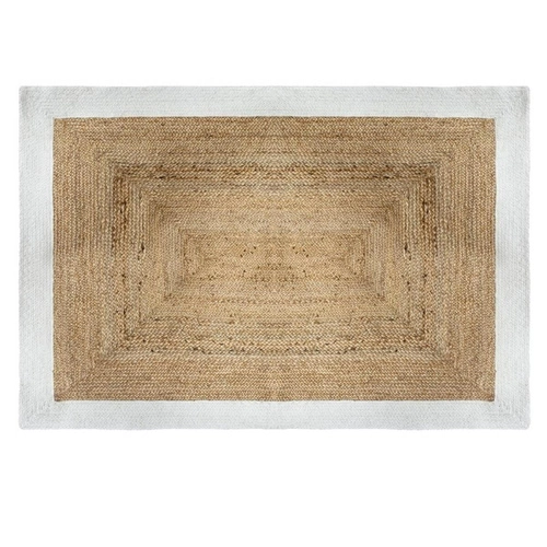 Boho koberec Maguire 170x120 přírodní/bílý z juty a bavlny do obýváku snadno čistitelný Atmosphera