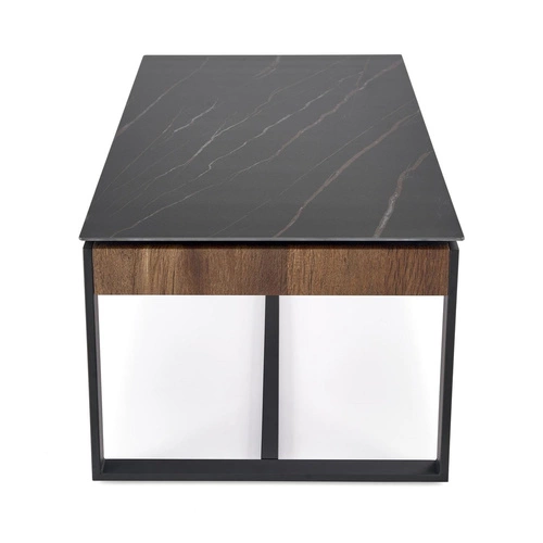 Konferenční stolek Amar obdélníkový černý mramor moderní loftový do obýváku 121x61 cm Intesi