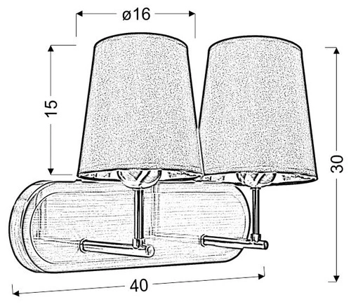 Nástěnné svítidlo Milonga 2x60W E27 satin