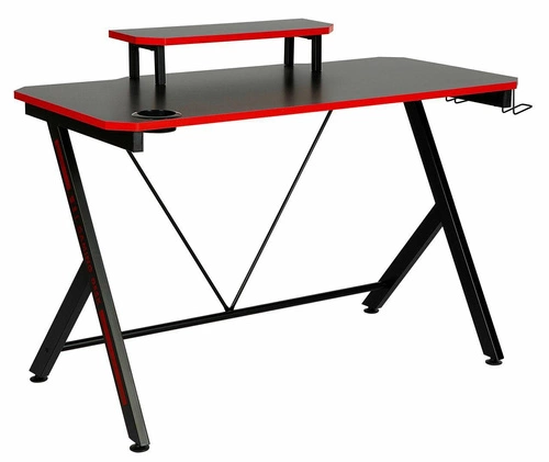 Herní stůl Viktor černý s nástavcem a držákem na hrnek moderní pracovní Intesi 120x60