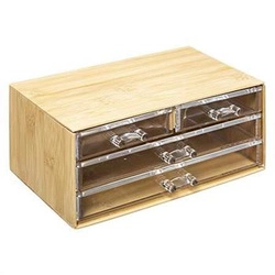 5five simply smart bambusová šperkovnice a organizér na kosmetiku se 4 zásuvkami do koupelny