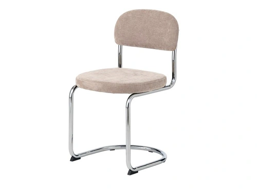 Čalouněná jídelní židle Griffin béžová na chromovaných ližinách