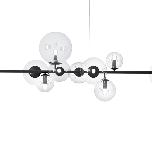 Závěsné svítidlo koule Orion Long černé 120 cm LED do obýváku a nad kuchyňský ostrůvek