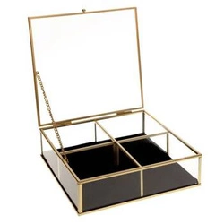Skleněný organizér na šperky Victoria 20x20 cm glamour do ložnice Atmosphera