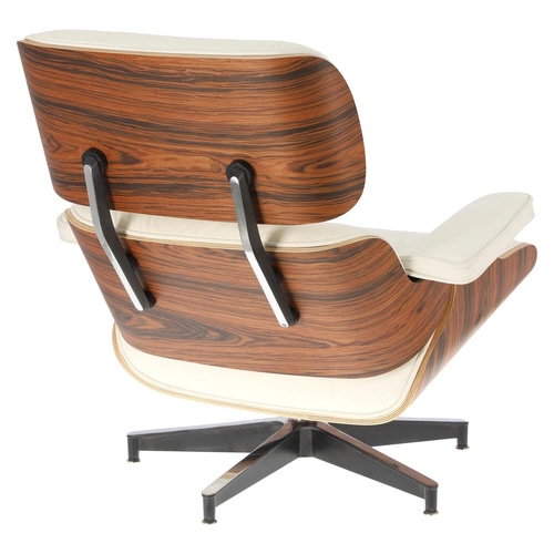 Otočná kožená lounge křesla Vip do obýváku s podnožkou moderní bílá