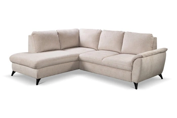 Moderní béžová rohová rozkládací sedačka s úložným prostorem levá do obýváku Intesi