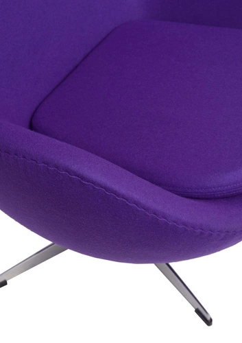 Moderní houpací otočné křeslo ušák Egg do obýváku fialový kašmír