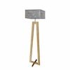 Podlahová lampa Jawa stínidlo šedé stojan dub