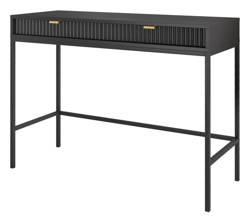 Toaletní stolek Delicious černý rýhovaný se zásuvkami moderní do ložnice 104 cm Intesi