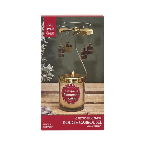 Vánoční vonná svíčka s kolotočem Intesi červená vánoční dekorace na stůl