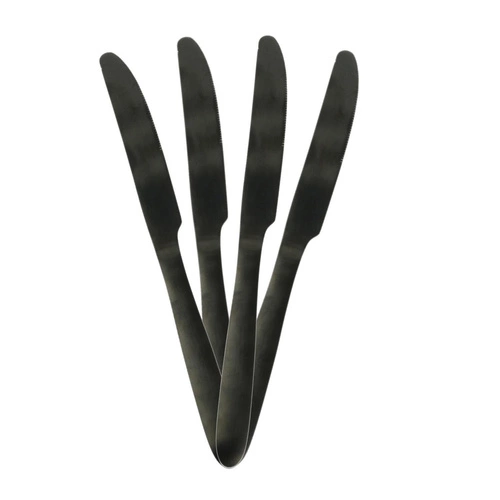 Sada černých příborů Charbon Intesi moderní 16 dílů nerezová ocel vhodné do myčky