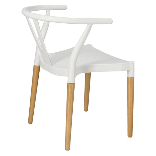 Jídelní židle Wicker PP Simplet bílá inspirovaná Wishbone, stohovatelná, snadné čištění