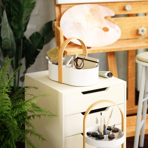 Košík Bellwood bílá/přírodní