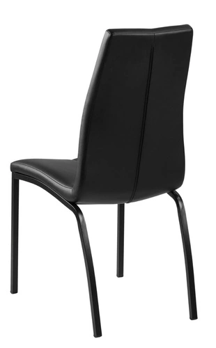 Čalouněná jídelní židle z ekokůže Asama Actona černá, moderní na kovových nohách